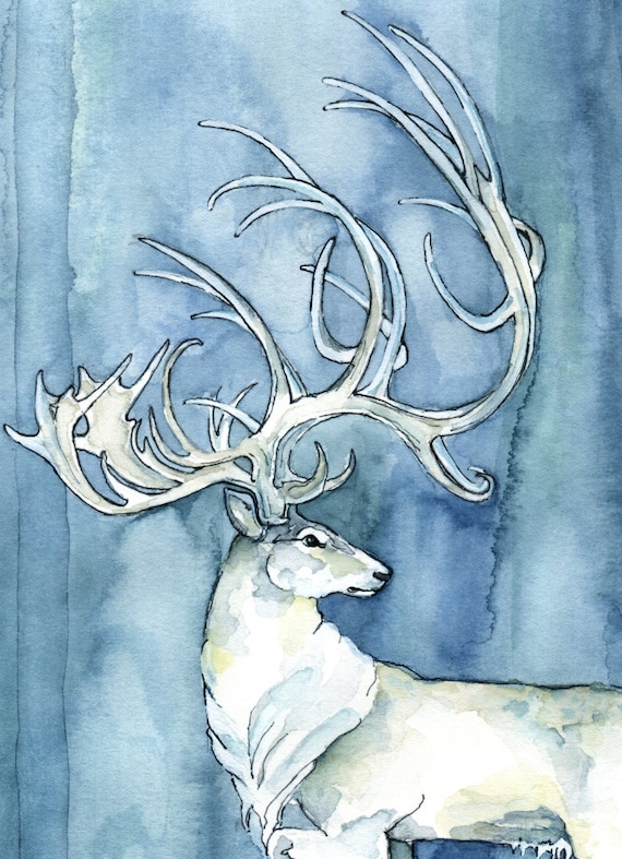 水彩画　鹿　動物　絵画　アート　インテリア　美術品　長崎 Amazon.co.jp: 絵画 森の中の鹿インテリア 絵画 超リアルな動物