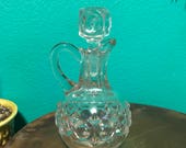 Vintage Mid Century Modern Cut Glass Cruet