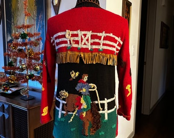 90s / Y2k Western Christmas Cardigan Sweater