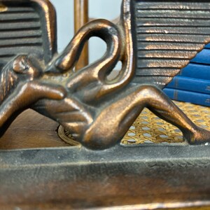 Vintage Art Deco Bronze Machine Age Nude Woman Bookends image 7