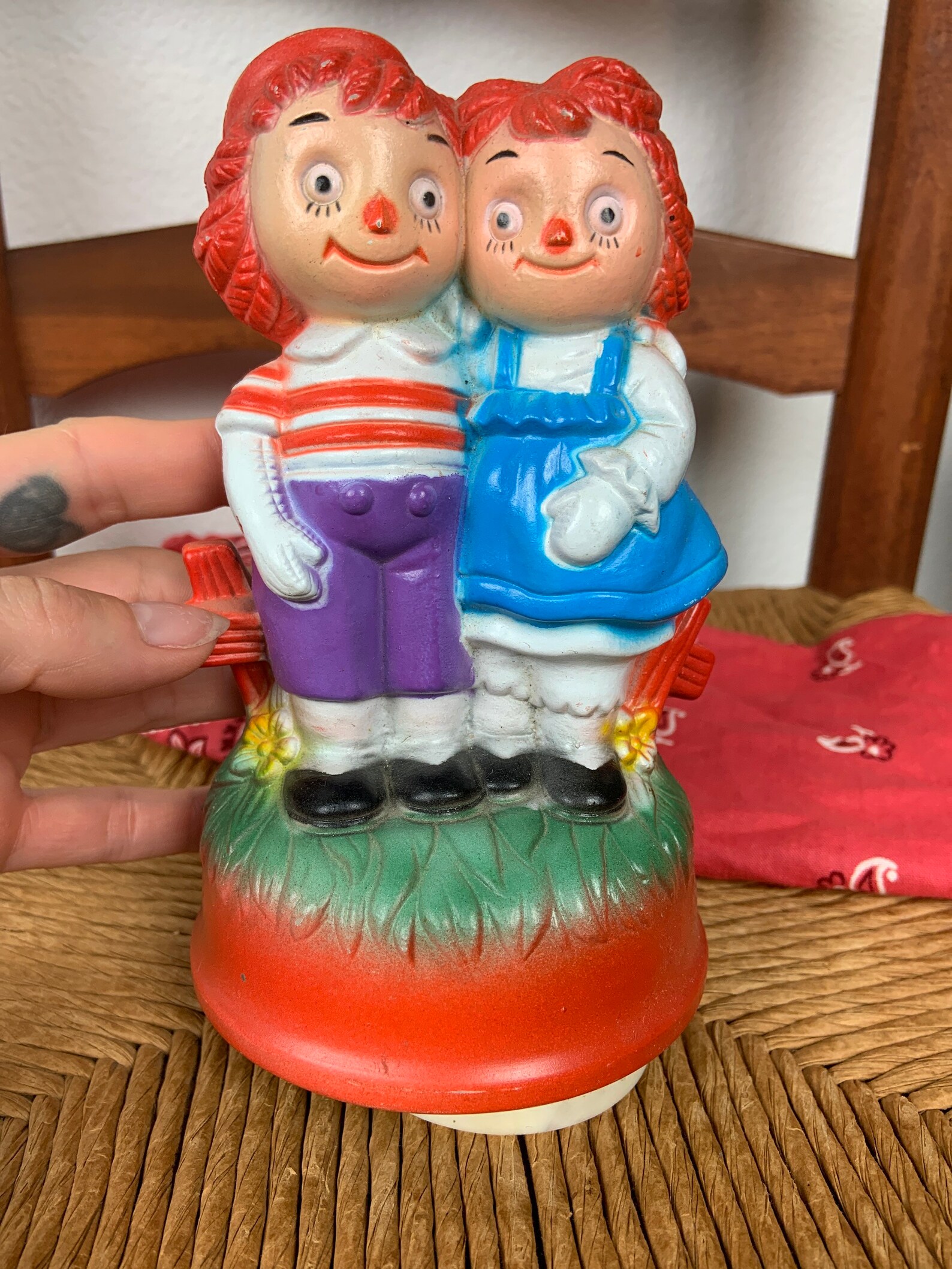 Vintage 1970s Raggedy Ann and Andy Music Box Figurines Etsy