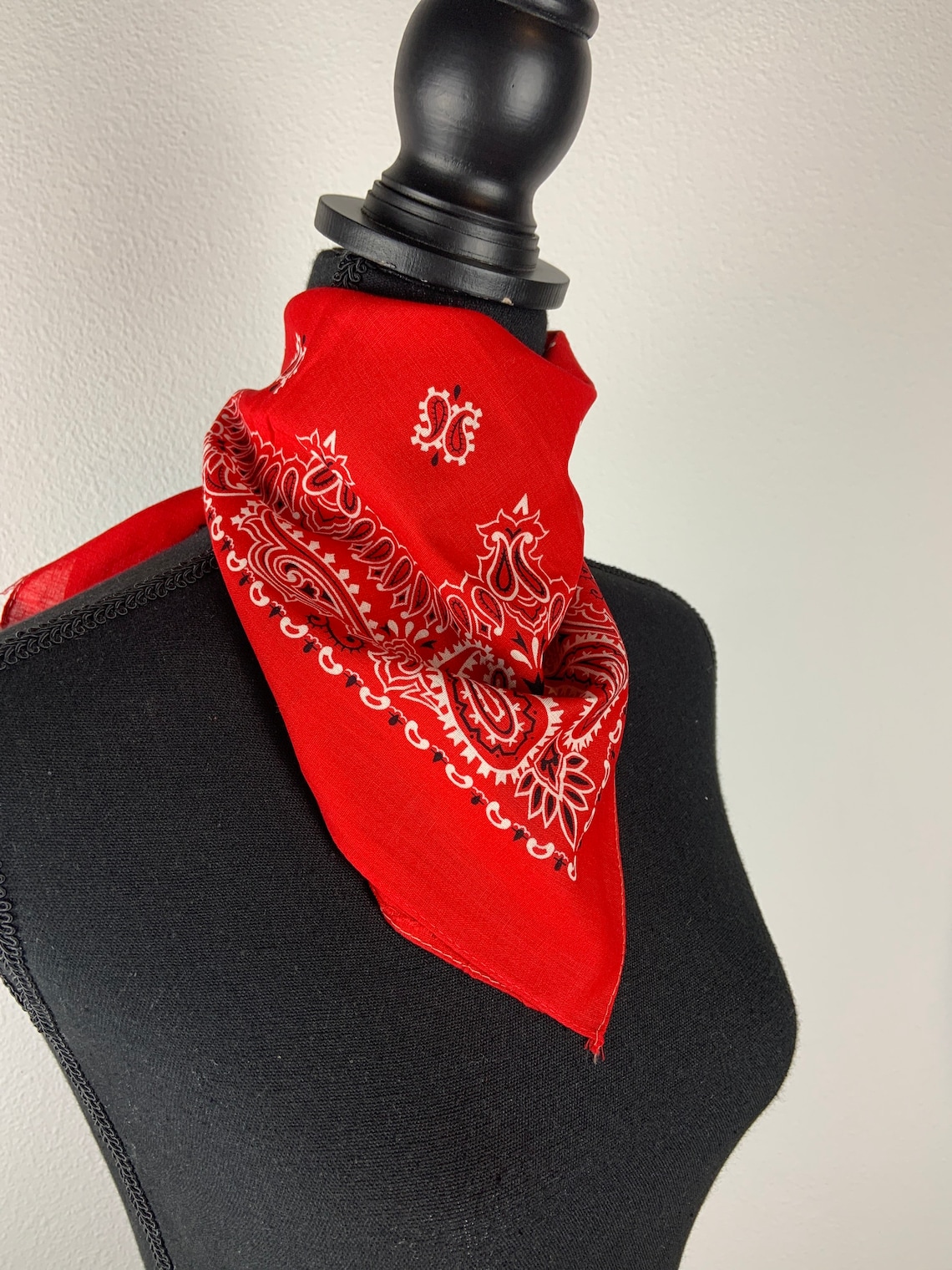 Vintage Wamcraft Bandana Made in the USA Red Paisley Design Etsy