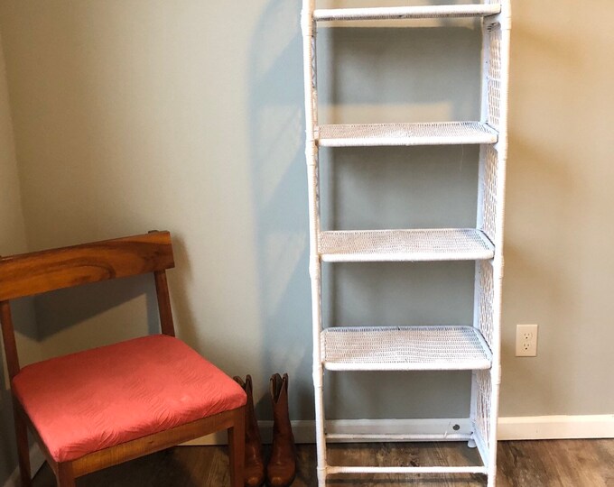 Vintage 6ft Wicker Shelf Wicker Bookcase Nursery Decor Etsy