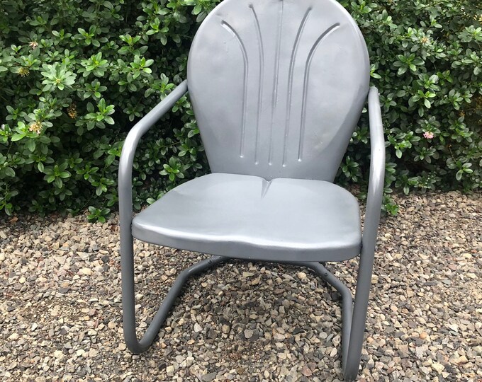 Vintage Mid Century Metal Patio Chair Etsy