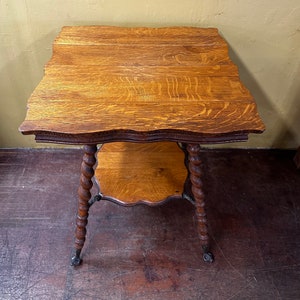 Victorian Oak Ball and Claw Barley Twist Parlor Table image 4