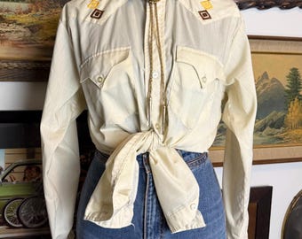 Vintage Tem Tex Embroidered Western Shirt  Unisex XS-M