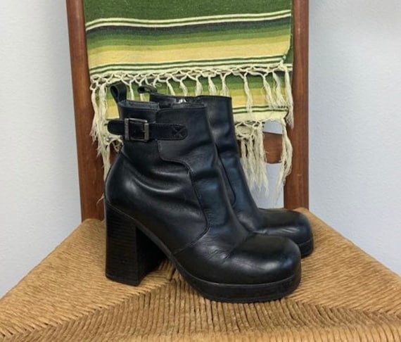 Vintage 90s Leather Harley Davidson Platform Chunk