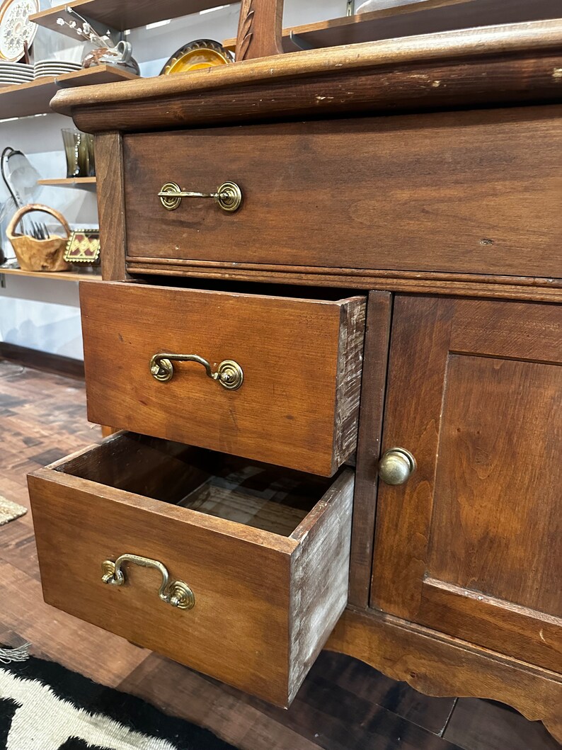 Antique Hotel Wash Stand With Mirror image 9