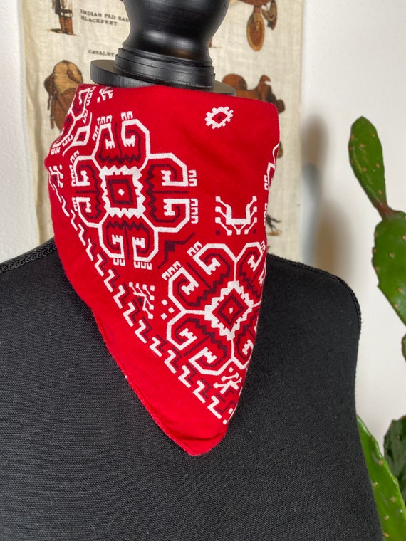 Vintage Fast Color Bandana Made in the USA Turkey Red Gem
