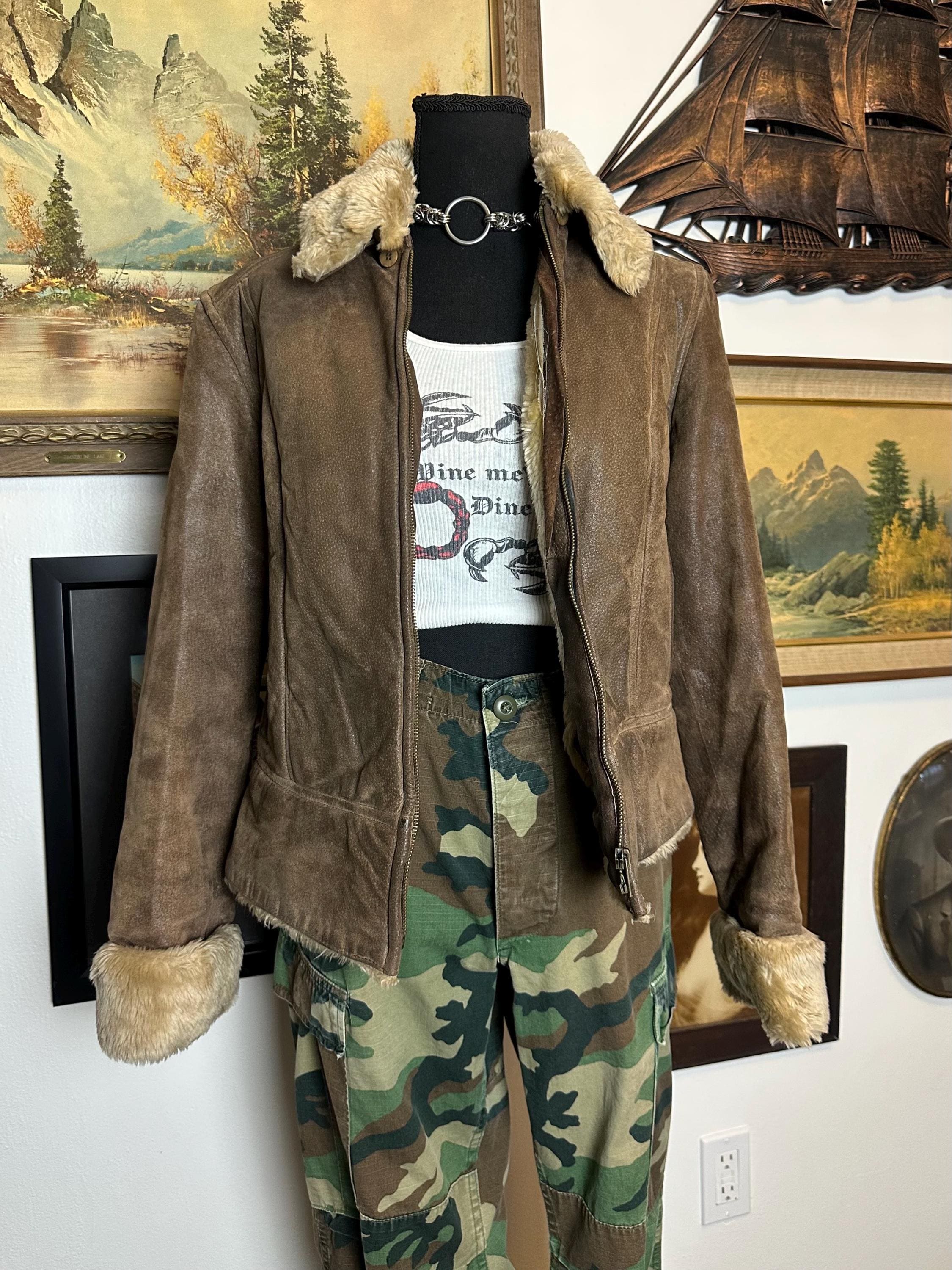 Y2k Suede Fur Jacket - Etsy