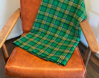 Vintage Green Tartan Plaid Picnic Blanket