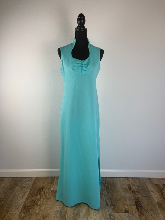 Vintage 1970s Sweetheart Neckline Floor Length Dre