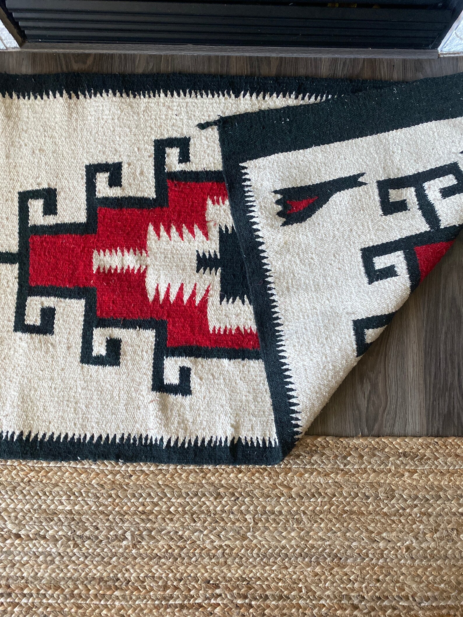 Beautiful Vintage Hand Woven Wool Rug Navajo Made Etsy
