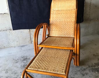 Sold*Do Not Buy*Vintage Mid Century Rattan and Wicker Pretzel Lounge Chair