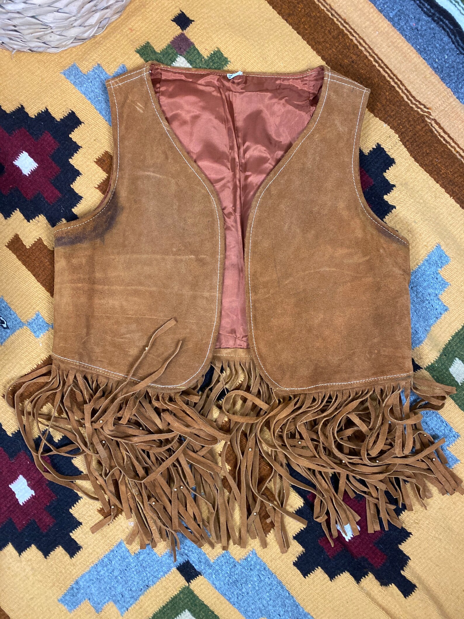 Vintage Womens Fringed Western Suit Vest and Skirt Set Etsy