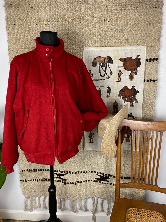 Vintage 1950s / 60s Cal Craft Wool Bomber - image 1