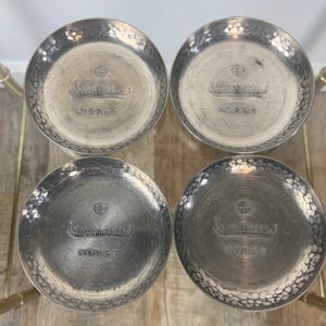 Mid Century Set of 4 NORGE Pewter Salt Cellars Norway image 2