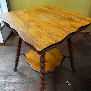 Victorian Oak Ball and Claw Barley Twist Parlor Table image 7