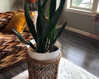 Vintage 1970s Wicker Plant Stand Plant Holder