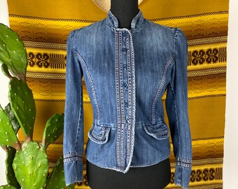 Vintage 1980s Denim Prairie Style Jacket GAP