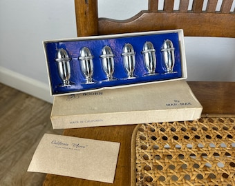 Boxed Set of 6 Vintage California Acorn Salt and Pepper Shakers