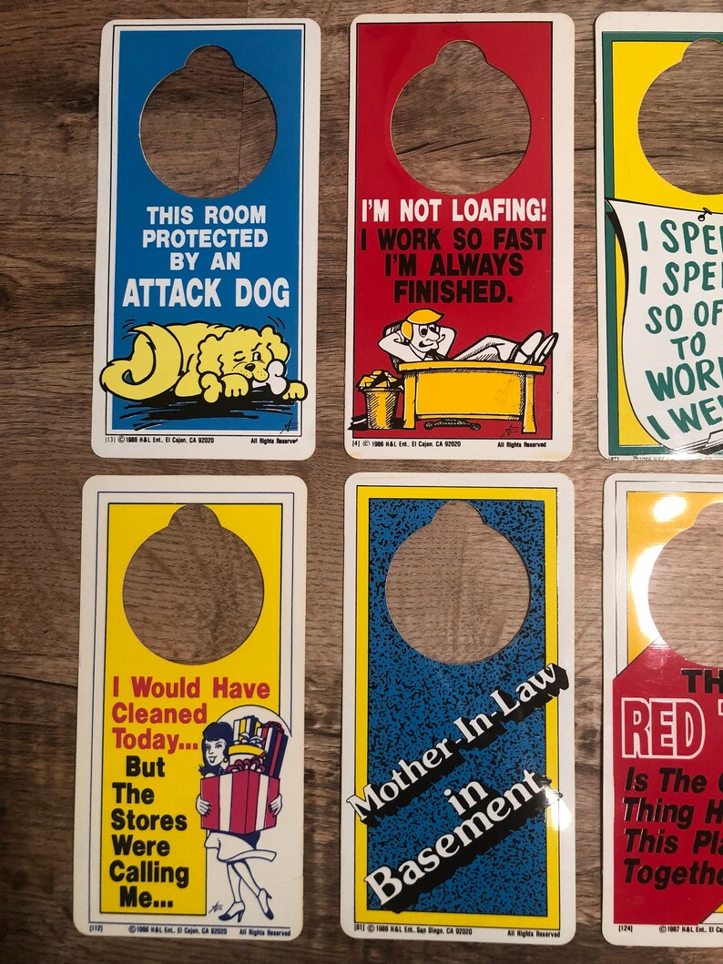Vintage Funny Sayings Door Hangers Do Not Disturb Etsy