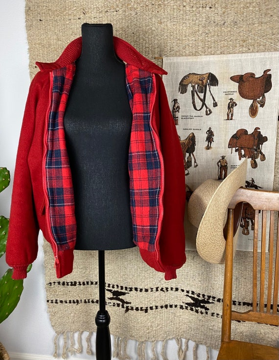 Vintage 1950s / 60s Cal Craft Wool Bomber - image 2