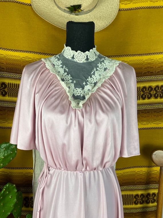 Vintage 1970s Silky Prairie Style Dress - image 2