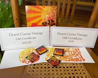 Desert Cactus Vintage Gift Certificates