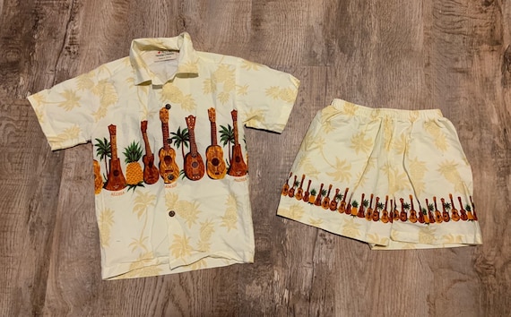 Vintage Kids Royal Hawaiian Creations Shirt and Sh