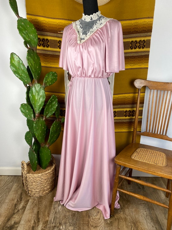 Vintage 1970s Silky Prairie Style Dress - image 6