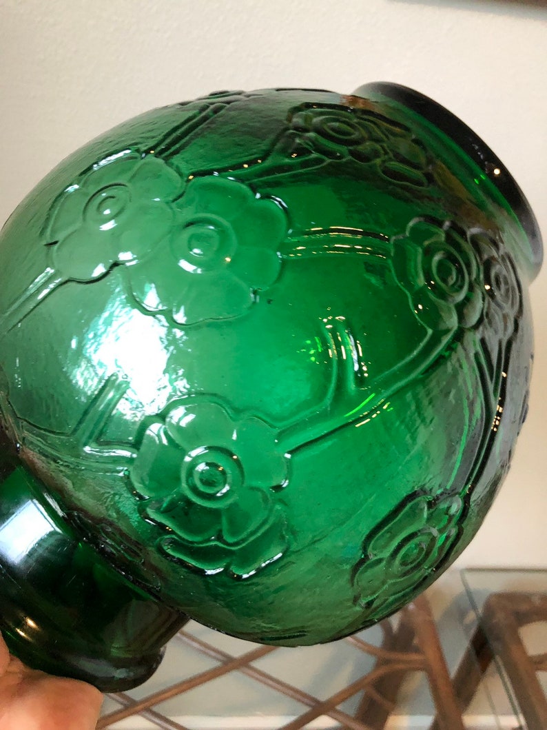 Vintage Pressed Glass Globe Shaped Vase Made in Italy Etsy