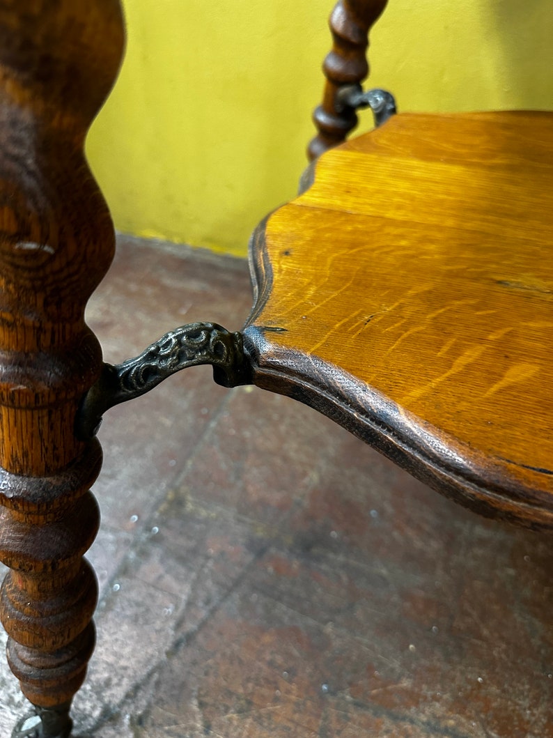 Victorian Oak Ball and Claw Barley Twist Parlor Table image 6