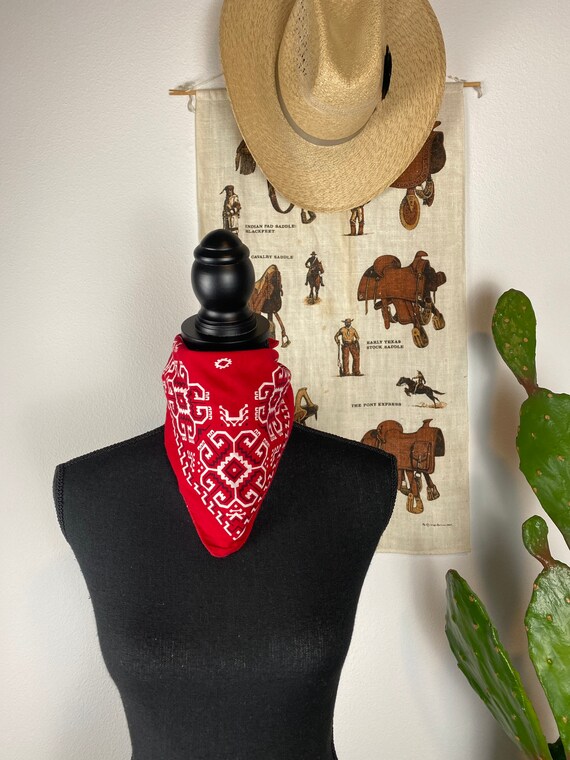 Vintage 40s Tiger Wash Fast Color Red Bandana – Black Shag Vintage