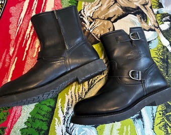 Harley Davidson Motorcycles Mens Black Leather Zip Lace Up Ankle Boots US 11.5M Harley Davidson Motorcycles Black Leather Mens Ankle Boots  main image 4