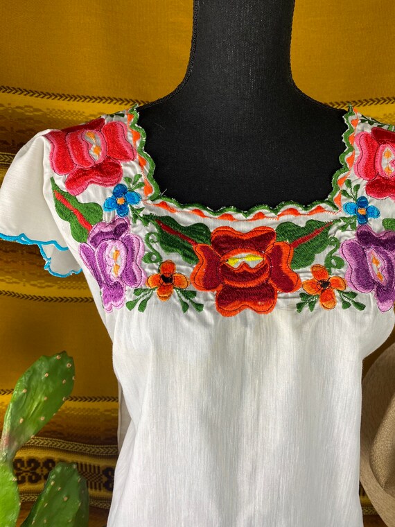 Vintage Hand Embroidered Oaxaca Dress - image 2