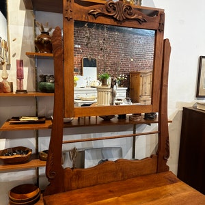 Antique Hotel Wash Stand With Mirror image 2