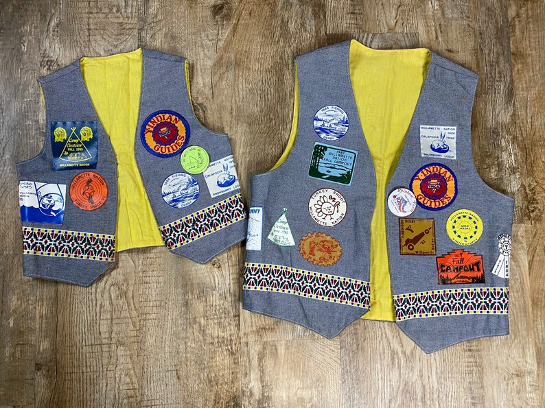 Set Of 2 INDIAN GUIDES Father and Son Pals Forever YMCA Vests Adult and Kids image 2