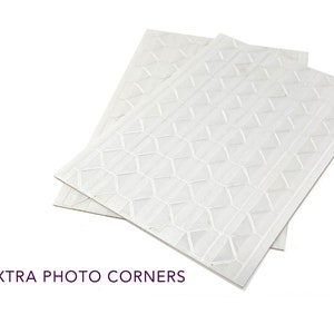 EXTRA PHOTO CORNERS for mini and 6.5&quot; square photo books - Choose enough for 24, 36, or 54 extra photos