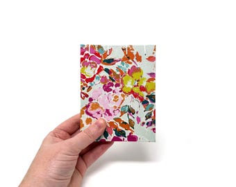 Pocket Sketchbook, 4" x 5", Mixed Media Paper, Art Journal, Guest book, Sketchbook Journal, CASSIA