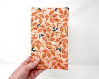 Lined journal with lay flat pages and pocket for notes. Optional lined, unlined or dotted pages. Back to school. ESME