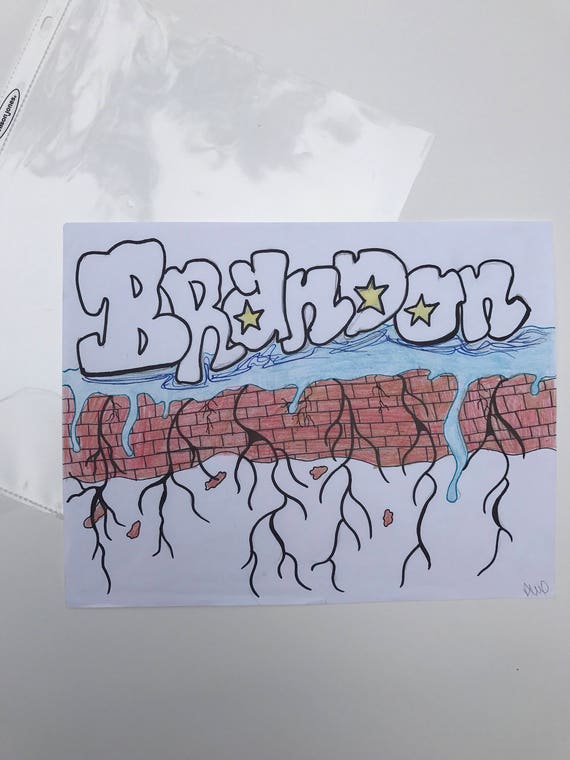 Hedendaags Items op Etsy die op Naam tekening, graffiti tekening brandon UG-28