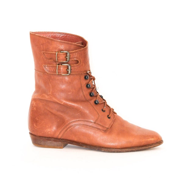 Rowan™ | Vintage Leather Lace-Up Ankle Boots