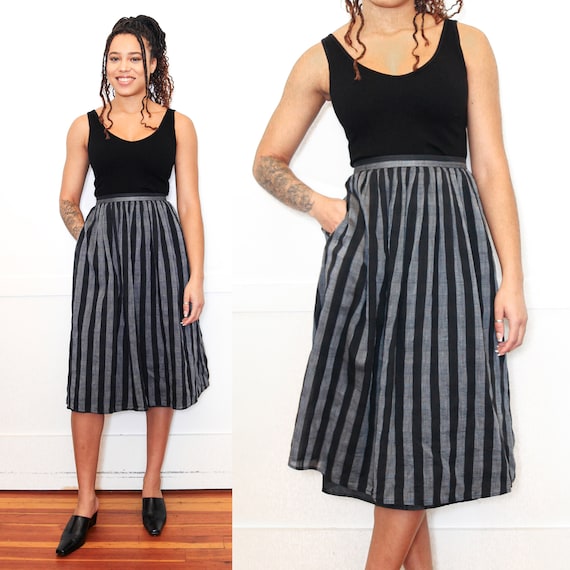 Black knee length skirt pleated hot sale