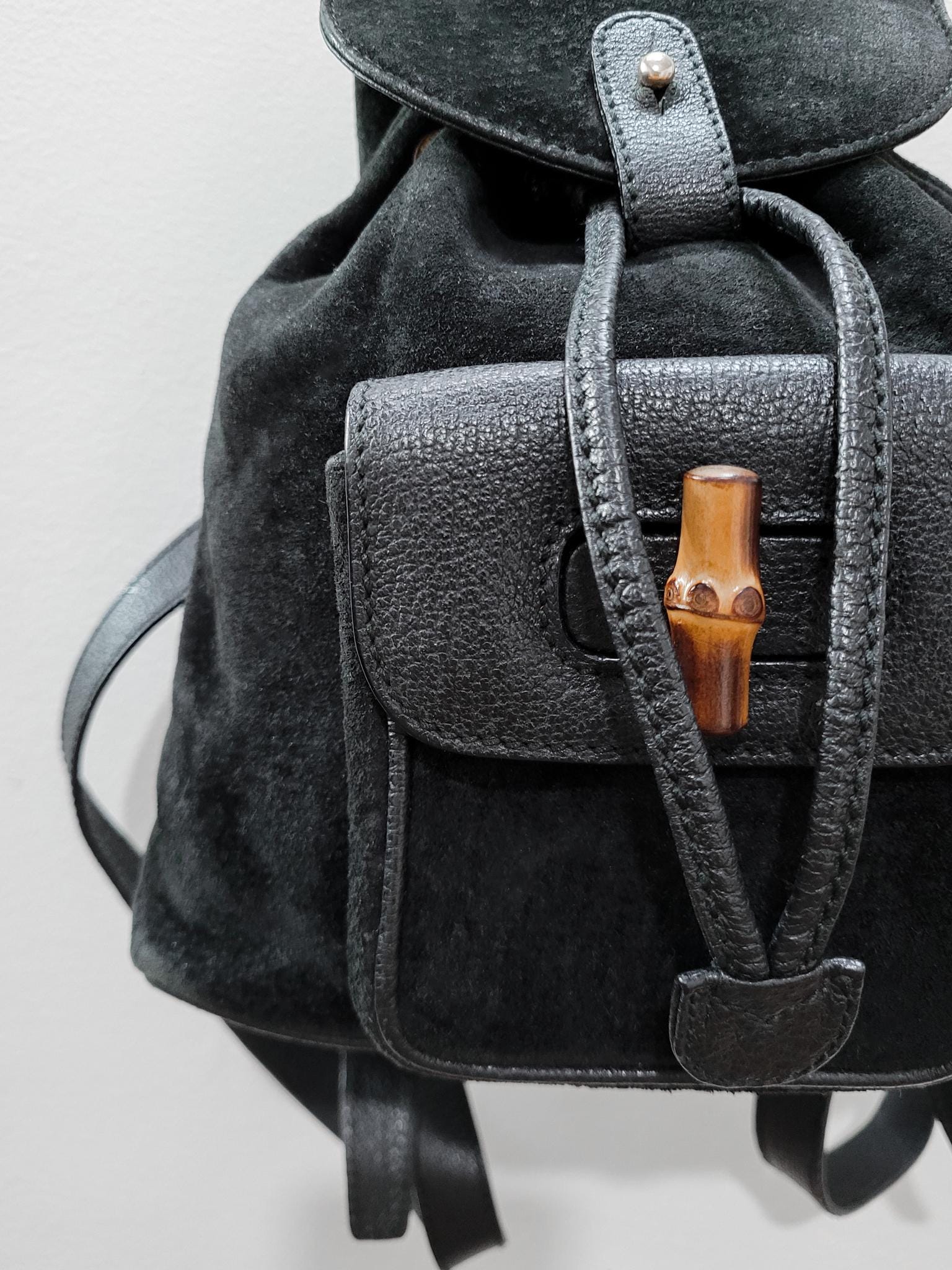 VINTAGE Auth GUCCI 90s Early 2000s Y2K Tom Ford Era Black Suede