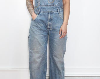 OLD BLUE BLUE denim coverall fade grunge VINTAGE 80s 90s