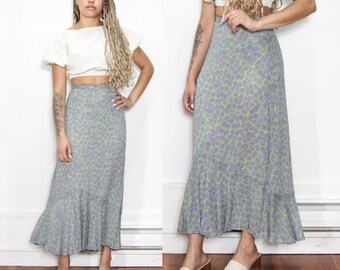 【1993studio】23SS★ Original Sweat Long Skirt VINTAGE 90s ABSTRACT Print Blue Green REVERSIBLE Double