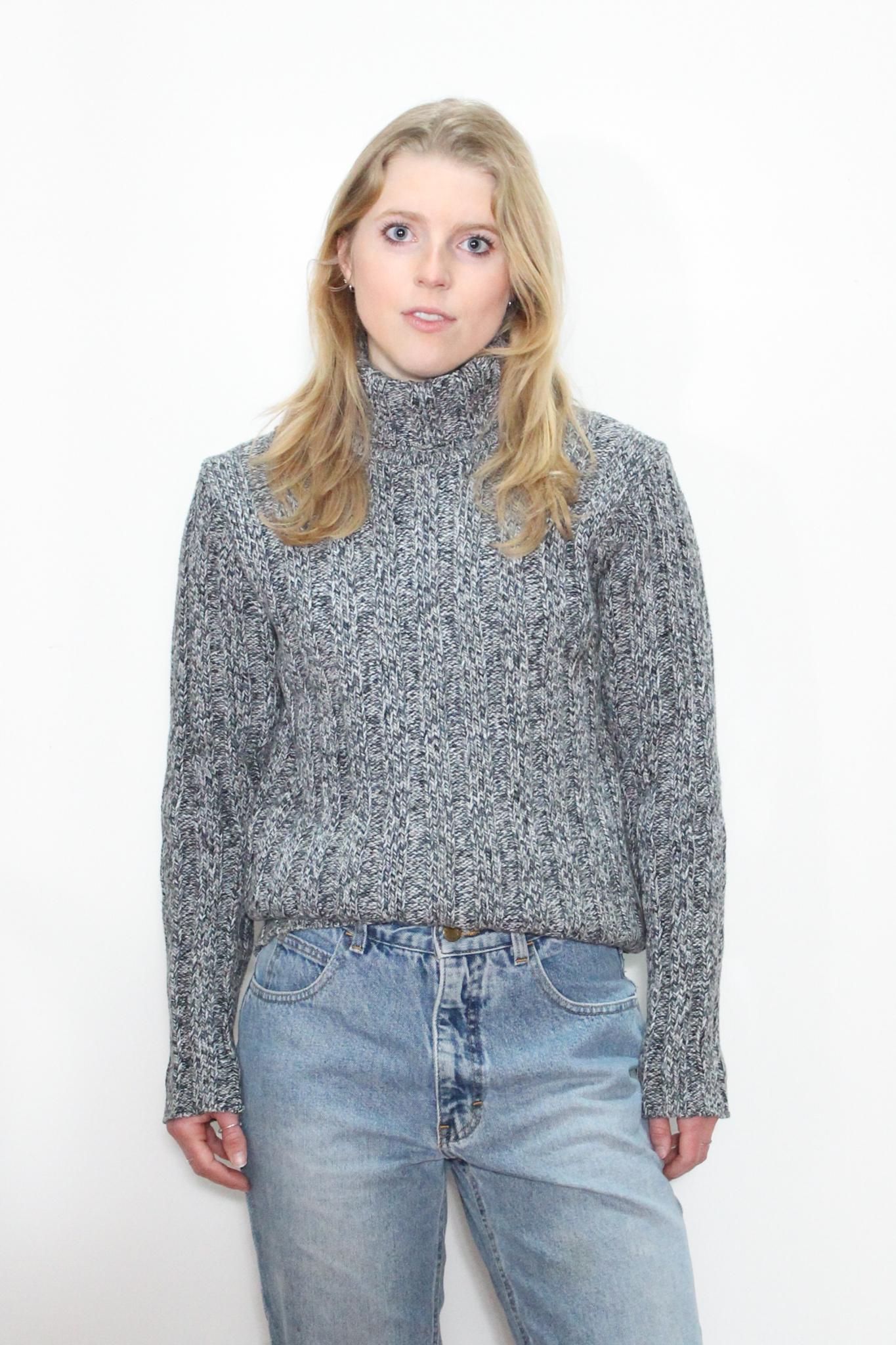 VINTAGE 90s GAP Blueish Gray Jumbo RIBBED Striped Textured 