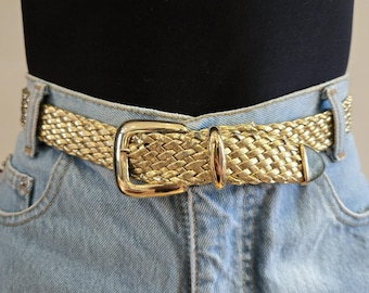 Vintage Omega Fabric Belt Size Medium NWT Vintage Omega Woven Leather Extra Wide Boho Belt main image 4