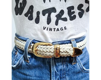 VINTAGE 90s 2000s Y2K Brown Skinny Leather Chain Link Loop VINTAGE 90s 2000s Y2K Brown Skinny Leather Chain Link Loop